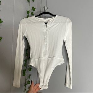 Missguided Button up white body suit